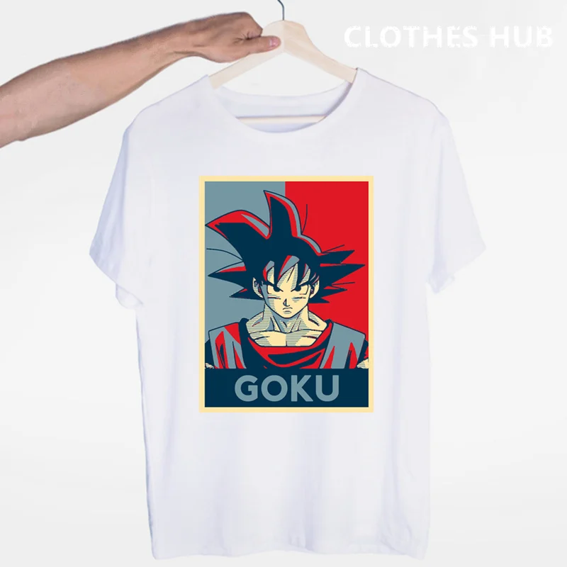 Dragon Ball Z футболка Goku футболка с короткими рукавами и круглым вырезом летние Саян Вегета Harajuku брендовая одежда