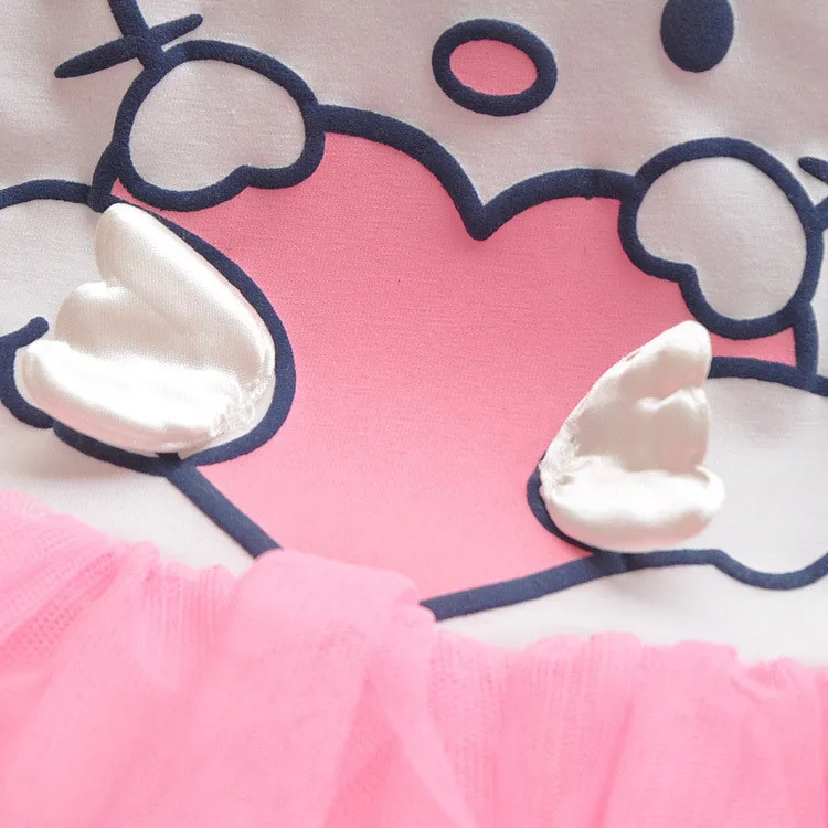 Летнее платье для маленьких девочек платье-пачка с рисунком hello kitty с крылышками детская фатиновая одежда с рисунком на тему любви и бантом для малышей бальный наряд, платья