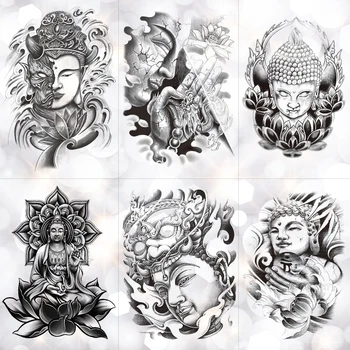 

Kindness Wisdom Buddha Sakyamuni Waterproof Temporary Tattoo Sticker Holy Faith Tower Flash Arm Tattoos Body Art Fake Tatoo