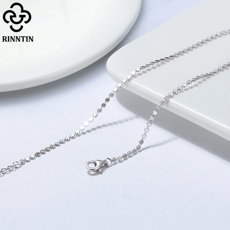 Rinntin 925 Sterling Silver Beads Chain Anklet for Women Fashion Adjustable Summer Beach Foot Bracelet Anklets Jewelry SA13 anklet bracelets silver anklets ankle chain