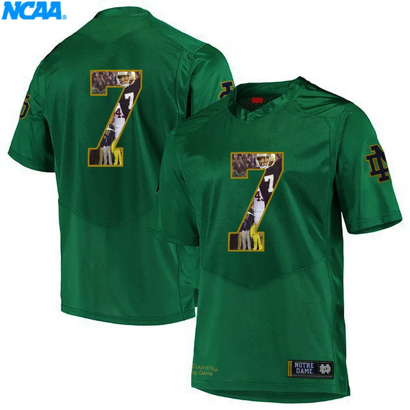 Новое поступление высокое качество майки TJ Jones#7 колледж футболка ограниченной серии Майки S-XXXL