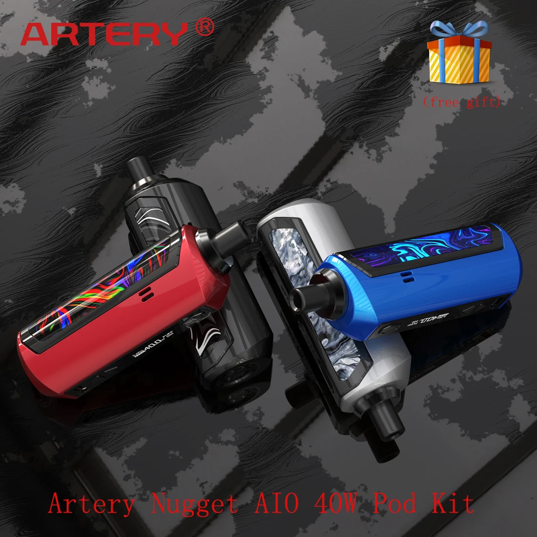 

Hot Artery Nugget AIO 40W Pod Kit 1500mAh built-in battery with Max 40W output E-cig Box Mod Pod Kit vs Vinci X/ pal 2 pro