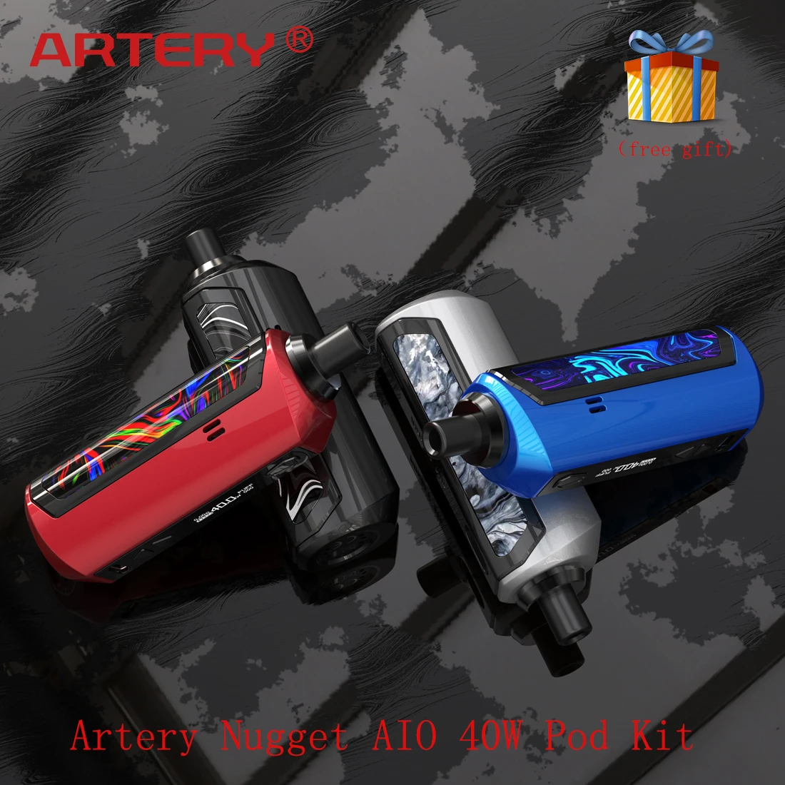 Горячая артерия Nugget AIO 40W Pod Kit 1500mAh Встроенный аккумулятор с макс. выход