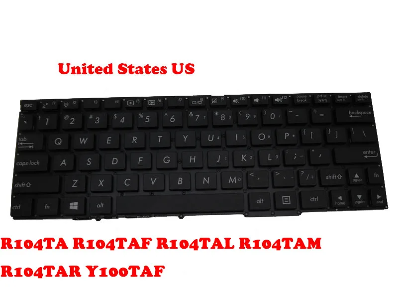 Клавиатура для ноутбука ASUS R104TA R104TAF R104TAL R104TAM R104TAR Y100TAF Black UK/США/ла/Бельгии