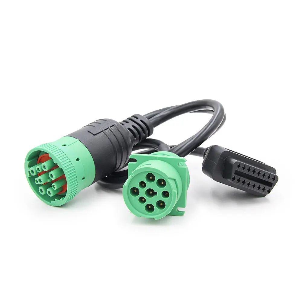 Высокое качество для J1939 9Pin дизель штекер OBD2 16Pin Мужской адаптер автомобильного диагностического инструмента конвертер Кабель - Цвет: CMS9F-T