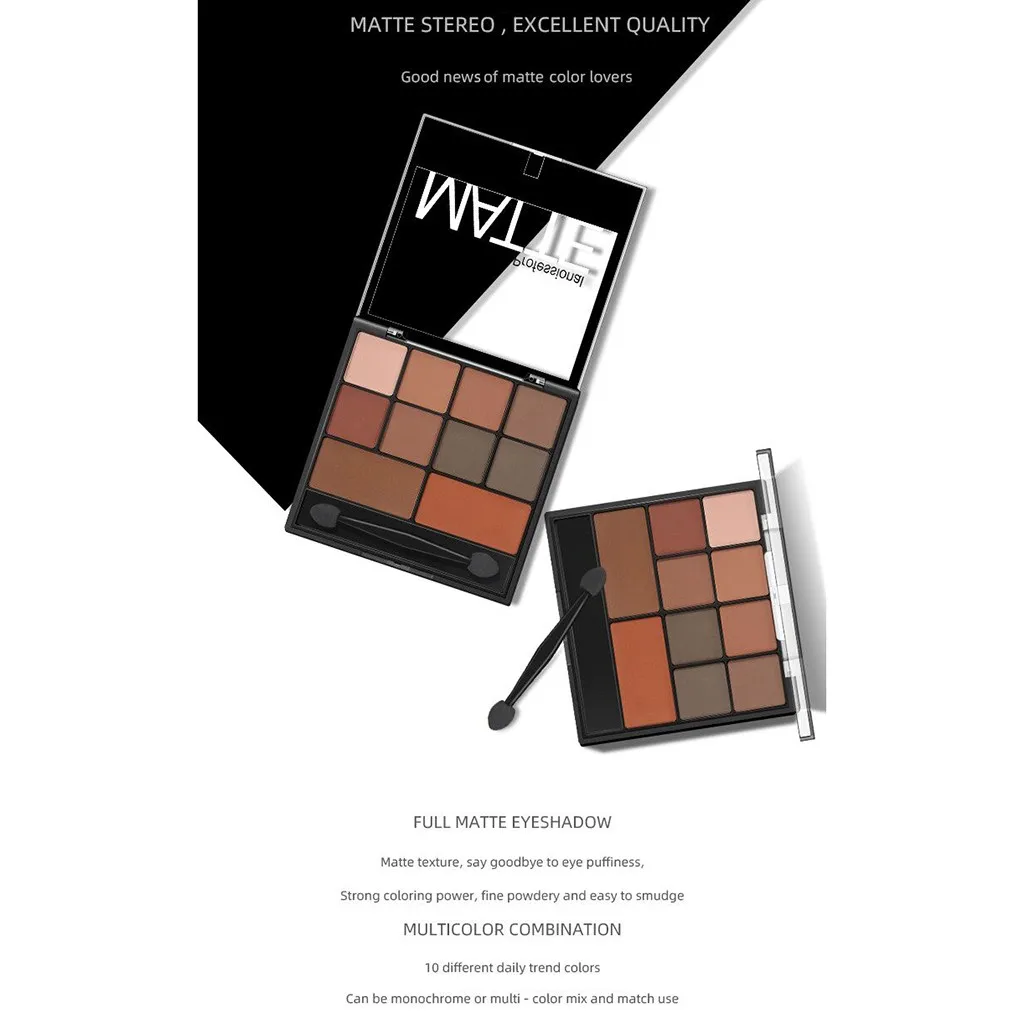 Полная матовая палитра теней для век Pan Pumpkin Smoky Eye Shadow Makeup Shimmer Pigment Водонепроницаемая косметическая палитра теней для век#122