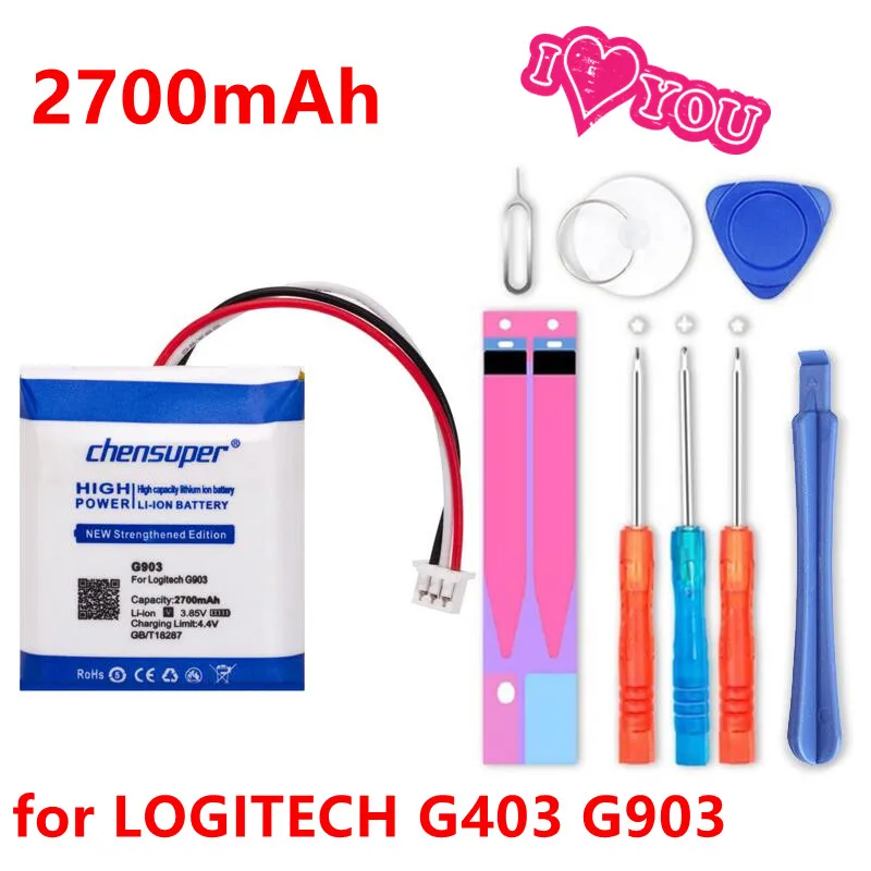 Batteria 100%-2700 Nuova Di Zecca 533 Mah 000130 Per Batterie Mouse Wireless Logitech G403 G900 G903 G703 X100