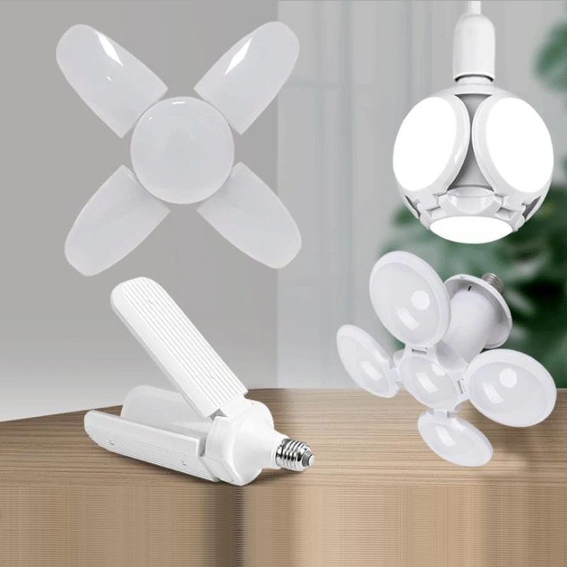 Mini dobrável lâmpada led e27 b22 led ventilador de teto lampada led luz 220v dobrável ventilador lâmina ângulo ajustável lâmpada