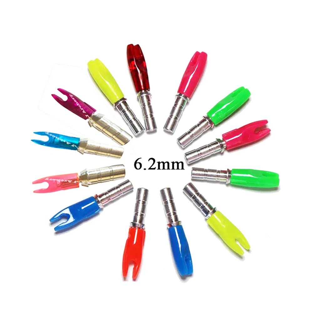 50pcs Archery Arrow Nocks ID 6.2mm Carbon Shaft for Compound Recurve Bow hunting 