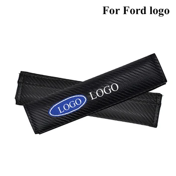 

Car Black seatbelt cover protector safety belt shoulder pads comfortable car logo belt protection cushion Accessories for ford