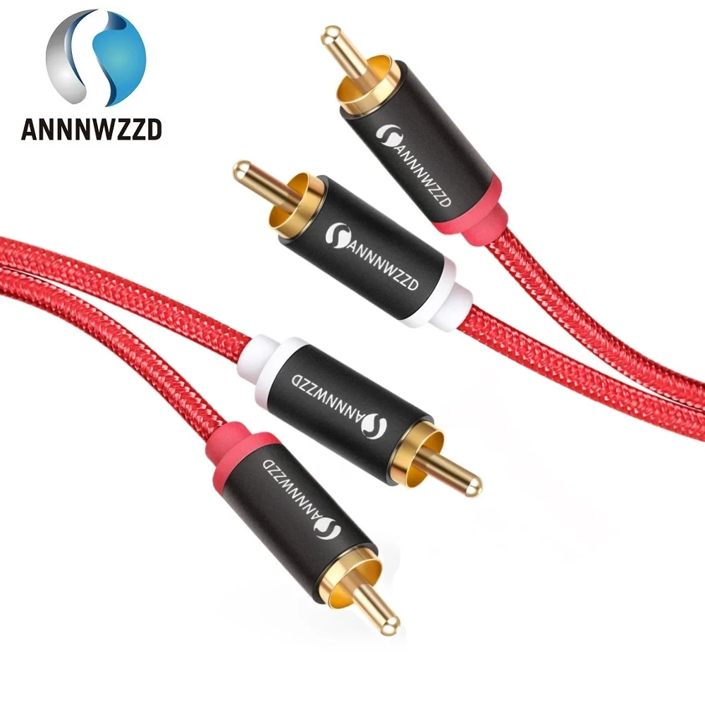 Аудиокабель 2RCA к 2 RCA штекер позолоченный аудиокабель м 3 5 для домашнего