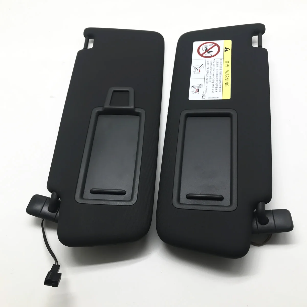 Black Front Sun Visor Panel With Makeup Mirror For VW Golf 7 SportsVan Jetta MK7 TCross Passat