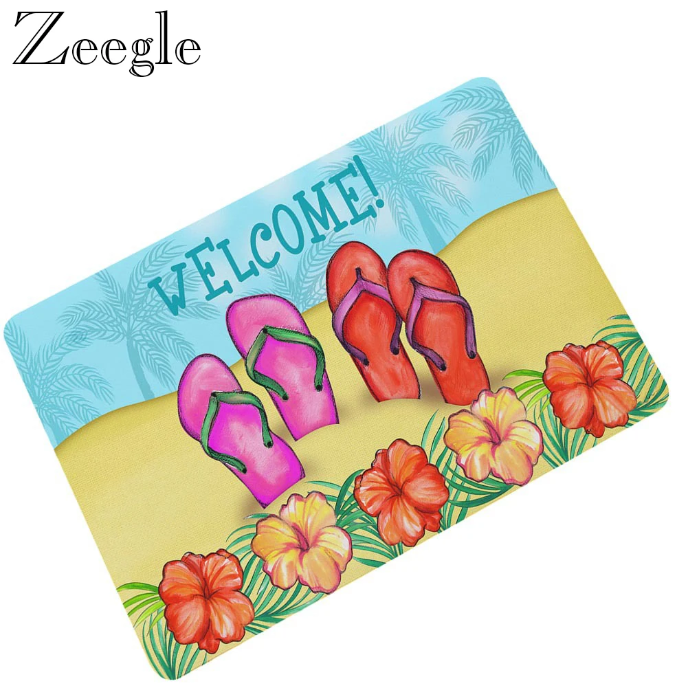 Zeegle Floor Mat Welcome Doormat Rubber Living Room Carpet Anti-slip Bathroom Rug Waterproof Outdoor Mat Hallway Carpet Foot Mat