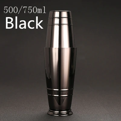 Mirror Black Шейкер для коктейлей из нержавеющей стали Boston Bar: комплект из 2 предметов: 18 унций невзвешенный и 28 унций - Цвет: Mirror Black