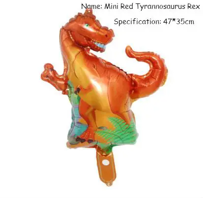Воздушный шар с динозавром, 1 шт., 3D фольга, стоящий зеленый динозавр, красный дракон, на день рождения, декоративные вечерние принадлежности для мальчиков, детские игрушки, гелиевые шары - Цвет: Mini Red Dragon
