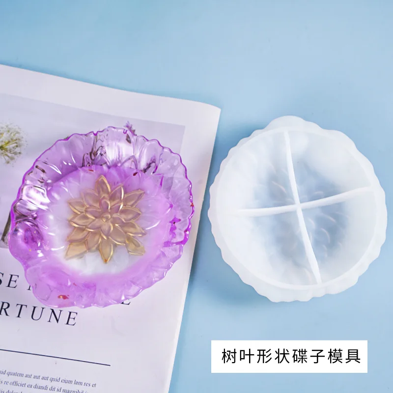 

Transparent Silicone Mould Dried Flower Resin Decorative Craft DIY Heart-shaped leaf dish storage Mold resin molds for jewelry