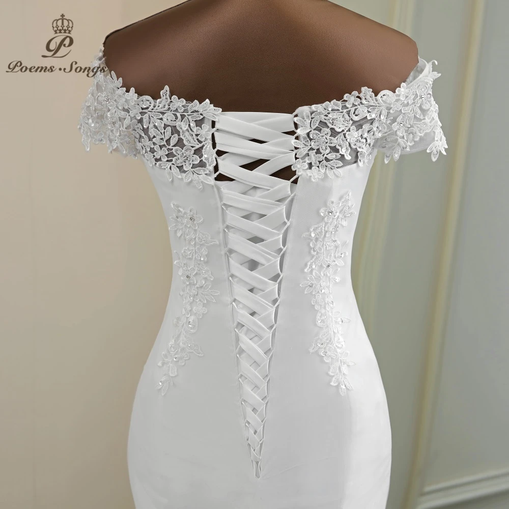 Customized Sexy wedding dress  appliques flower robe de mariee elegant bride dress lace wedding gowns beautiful  mermaid 6