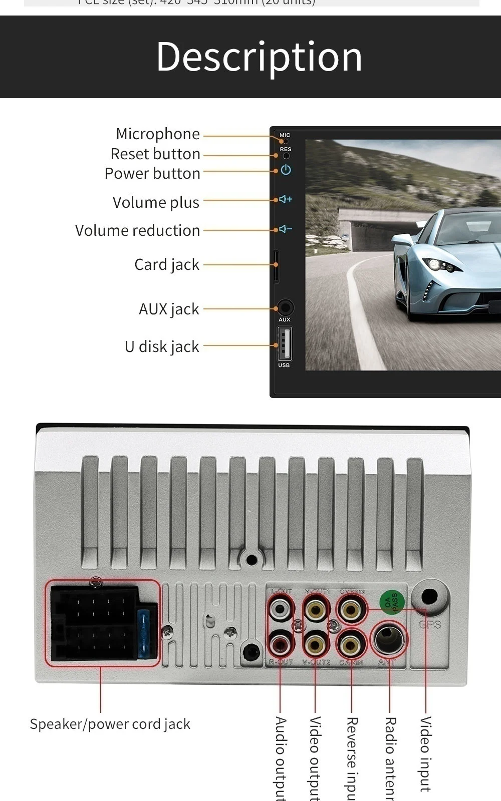Автомагнитола HD 7 &quot 2 din кассета сенсорный экран аудио Bluetooth камера заднего вида