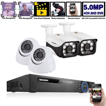 

Human face detection 4CH H.265+ HD 5.0MP Security Camera System with 4 x 5MP HD Outdoor/ Indoor CCTV Camera Surveillance Kit