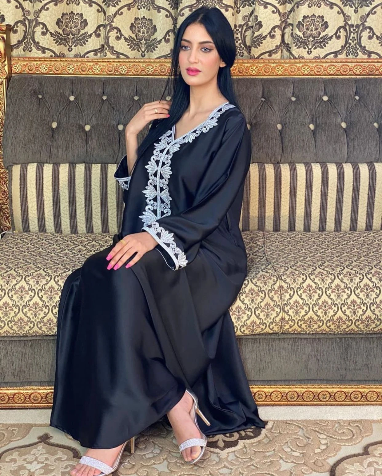 Eid Mubarak Abaya Dubai Muslim Hijab Dress For Women Djellaba Femme Boubou Gown Turkish Islam Clothing Kaftan Mujer - Dresses - AliExpress