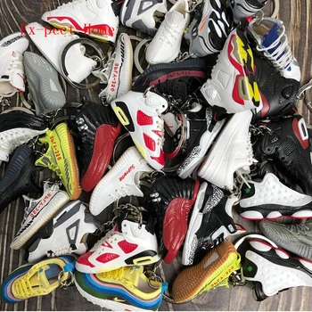 

FREE SHIPPING BY DHL 50pcs/lot Wholesale 3D Sneaker Keychains Mini Sneaker Keyrings