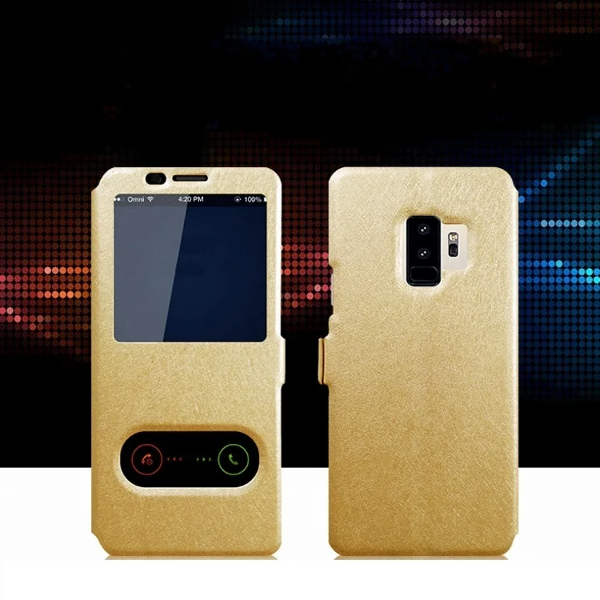 Чехол С Откидывающейся Крышкой для Samsung Galaxy J3 J4 J6 2018 A6 плюс A8 A5 A7 окошком на лицевой