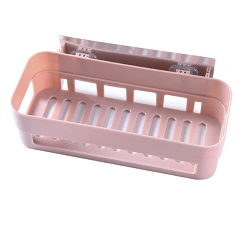 Square pink Полка ванной ванная клейкая держатель для кухонных приборов украшение дома угловая полка для душа стеллаж для хранения Аксессуары 3 цвета - Цвет: Square pink