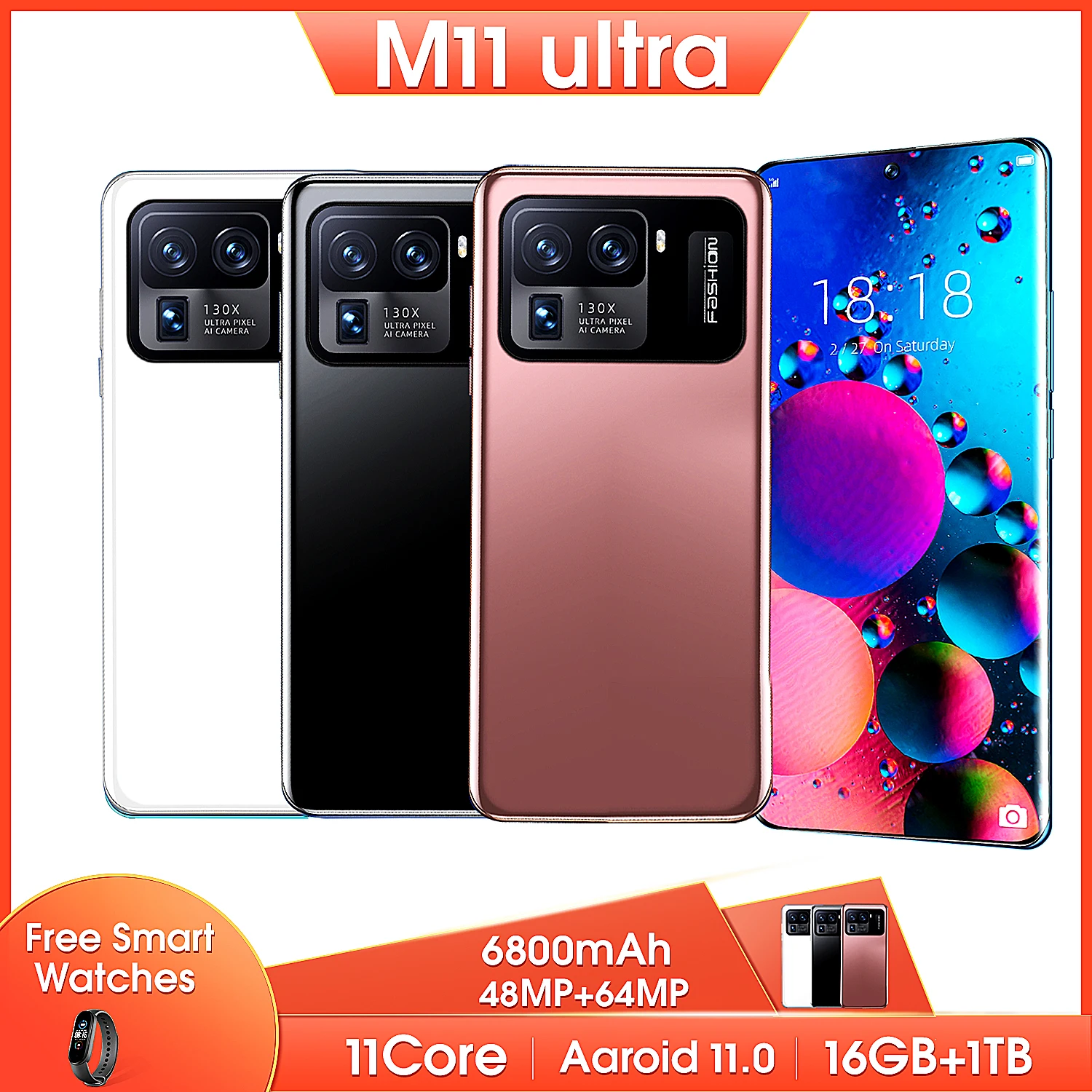 Смартфон Xiaomi M11 Ultra 16 ГБ + ТБ Android Qualcomm Snapdragon 888 две карты разблокированные