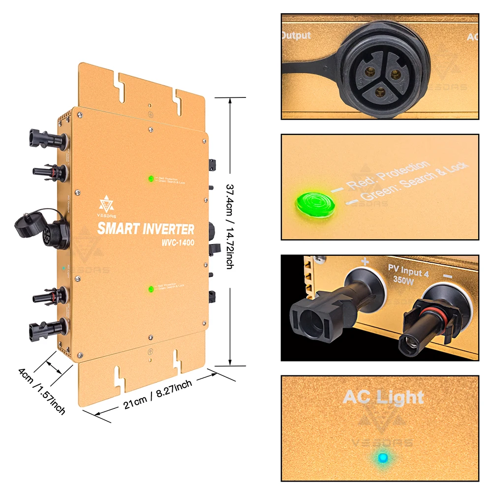 Sgmd – Micro-onduleur Solaire 600/700/800/1000w, Micro-régulateur