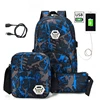 3pcs/set USB Male backpacks high school bags for women 2022 boys one shoulder big student travel bag men school backpack mochila ► Photo 2/6