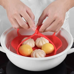Food Grade Silicone Kitchen Accessories Microwave Silicone Vegetable Steamer For Cooking Food Steamer Basket Steam Tray