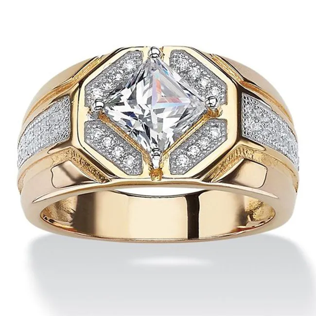 Высокое качество микро Pave CZ камень огромные золотые кольца для мужчин женщин роскошный белый циркон обручальные ювелирные изделия мужской хип хоп Z4M173 - Цвет основного камня: M174