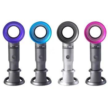 

Mini Portable Handheld Bladeless Fan USB Rechargeable Leafless Cooling Fan Cooler with 3 Speed Level