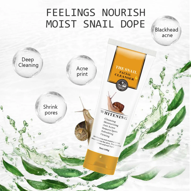 Snail Facial Cleanser Moisturizing Oil Control Deep Cleaning Shrink Pores Face Skin Care Rich