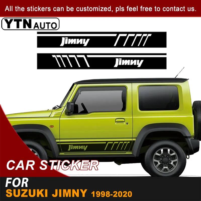 

Side Door Car Sticker Letter Stripe Racing Graphic Vinyl Decal For Suzuki Jimny 1998-2015 2016 2017 2018 2019 2020 Accessories