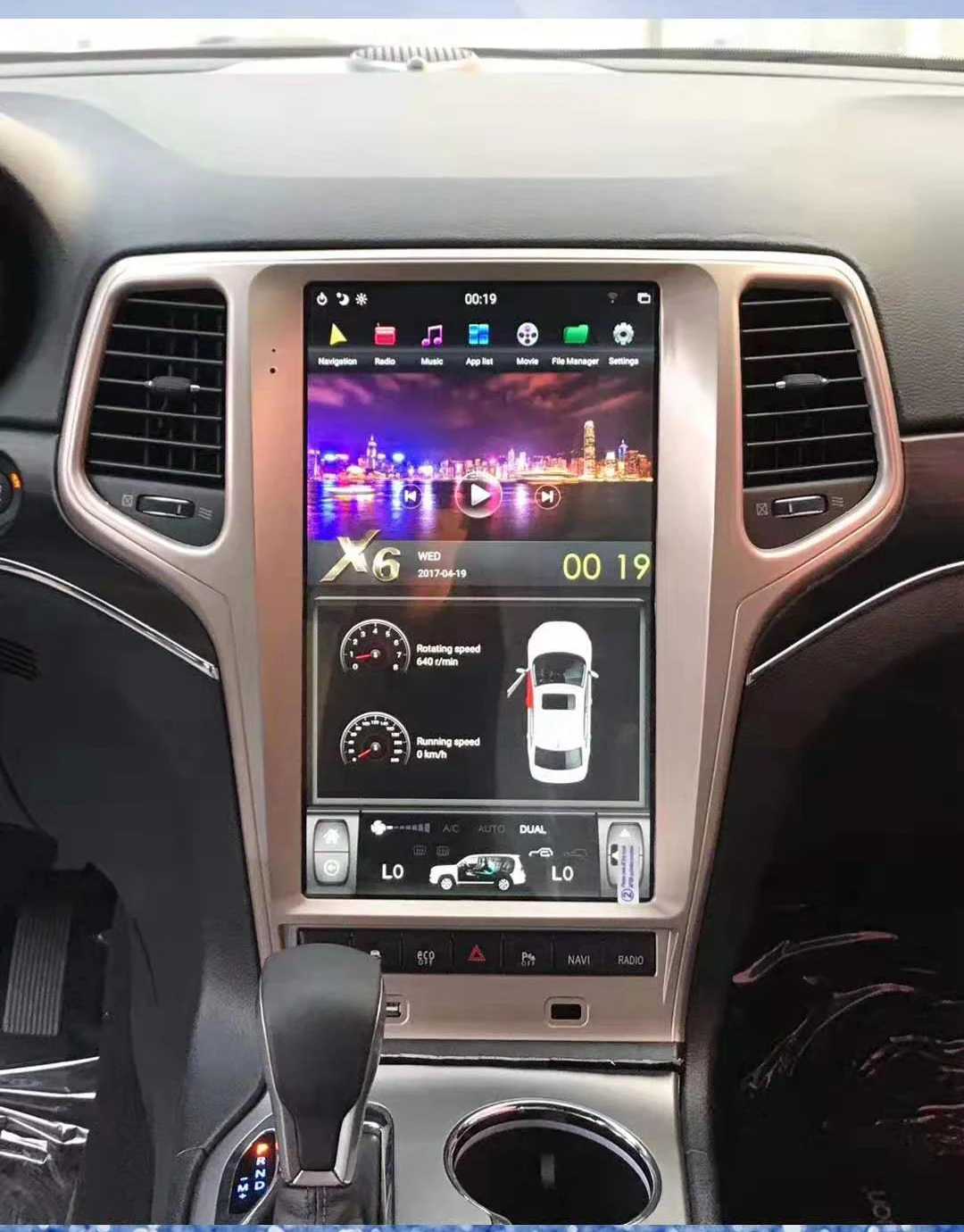 13," tesla стиль вертикальный экран android 8,1 шесть ядер автомобиля gps Радио Навигация для Jeep Grand Cherokee 2011