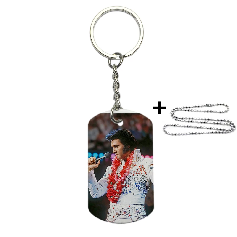Фото текст под заказ рок звезда Elvis брелок с Пресли ювелирные изделия для