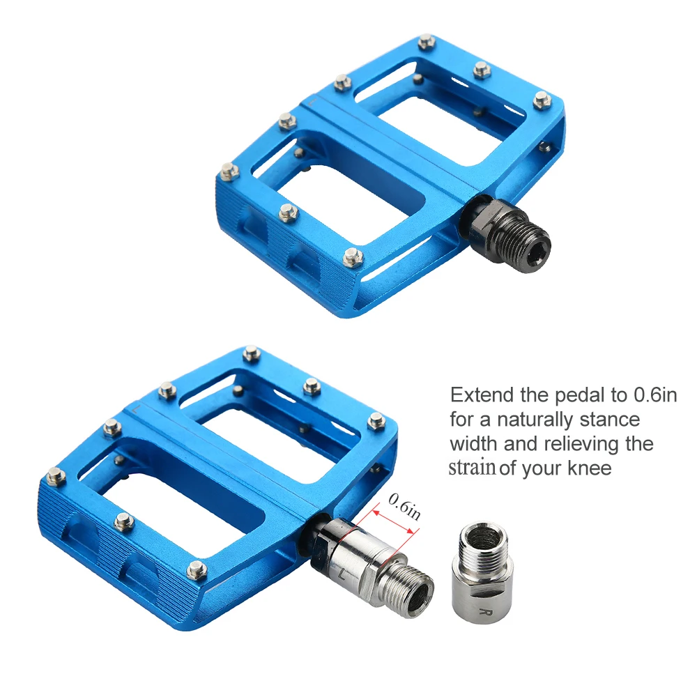 

Left Right Bike Pedal Extenders Bicycle Pedal Spacers for MTB Road Bicycle Pedals 9/16 Inch Steel or Titanium
