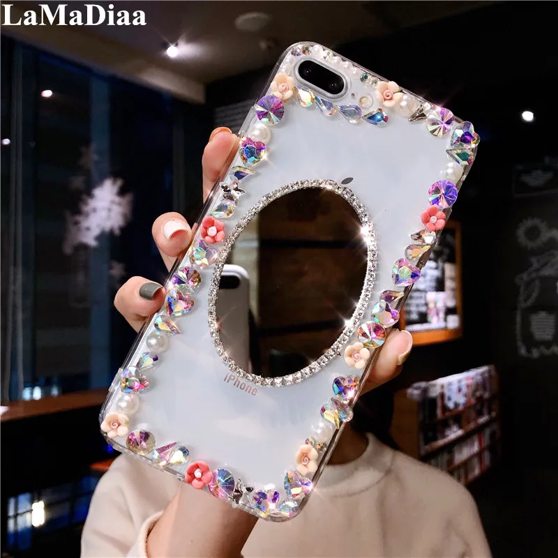 

For Xiaomi Redmi 5 6 4X 4A 5A 6A Note4 5 6 7 8 Pro Note 4X 5A Phone Case Cover Rhinestone 3D Diamond Mirror TPU Soft Bling Cases