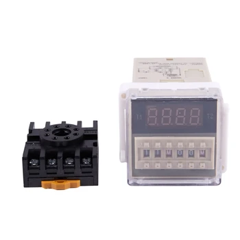 

AC 220V 5A Programmable Double Time Timer Delay Relay Device Tool DH48S-S