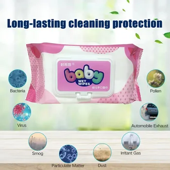 

Wet Wipes Antibacterial Alcohol-free Wet Wipe Tissue Paper Antiseptic Sterilization Cleaner Skin Hand Health Care 60 Wipes/Pack