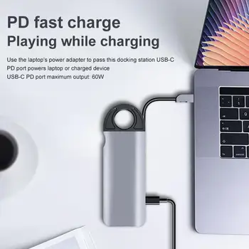 

10 IN 1 USB C Hub USB Type C Adapter Dock with 4K HDMI For MaBook Phone Charge Docking Mobile Station PD X1H6