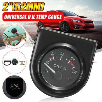 

Universal Car Oil Temperature Gauge 2" 52mm 50-150 Celsius Black shell LED White Light Car Gauge with Oil Pressure Sensor