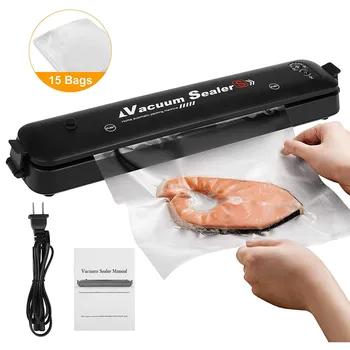 

Home Vacuum Packing Machine 110V/220V Household Kitchen Vacuum Packer Sealer with 15Pcs Bags