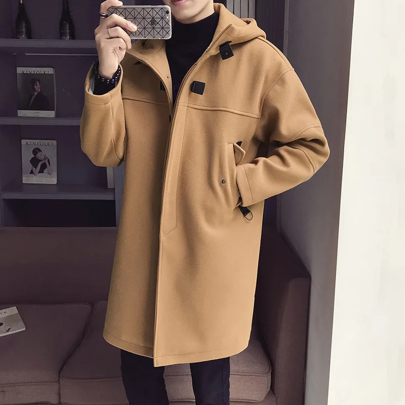 

Winter Thicken Warm Hooded Men Coat High Street Fashion Loose Windbreakers College Casual Khaki Black Outerwear Plus Size 5XL