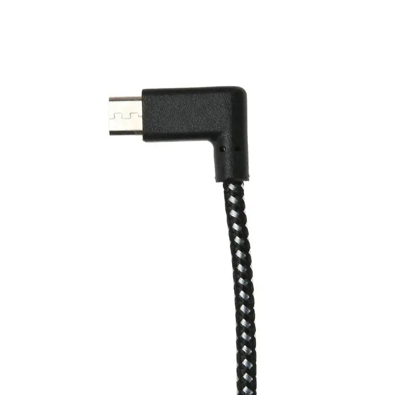 Прочный l-образный нейлоновый Плетеный Micro usb зарядный кабель для передачи данных черный