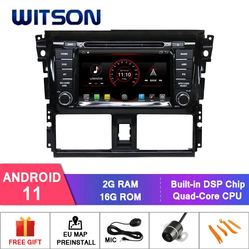 WITSON Android 11 CAR GPS PLAYER WITH BT FOR TOYOTA YARIS/VISO 2014 Support full Video output to sub-monitor like mirror link | Автомобили