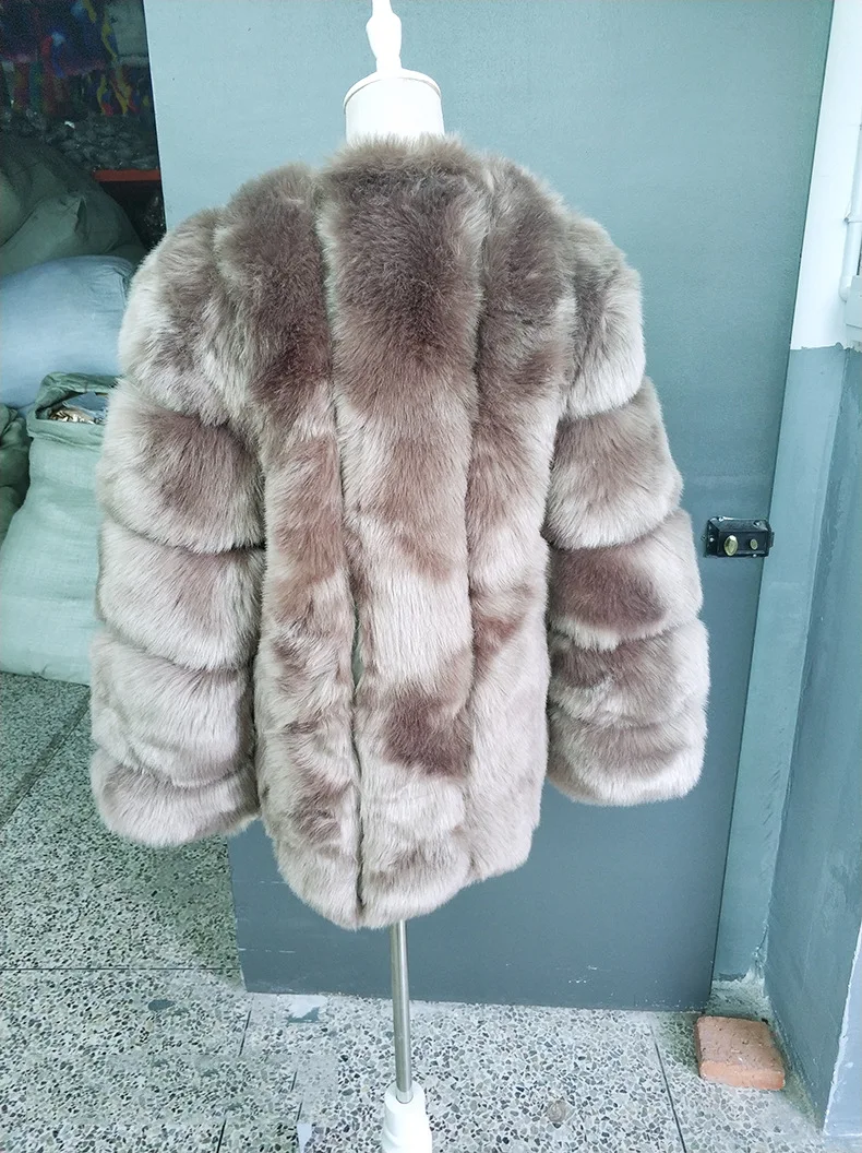 Настоящий образец, S-4XL, зимняя теплая, плюс размер, дутая куртка из искусственного меха, женский свободный кардиган из искусственного меха, женское плотное длинное пальто