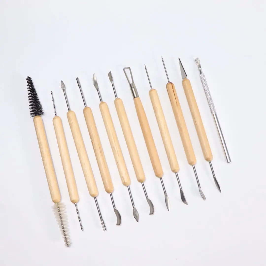 11 шт. DIY глина для художественных работ инструменты для гончарного дела радий ножи глины Керамика резьба по глине Скульптура деревянная ручка инструмента моделирования инструменты для гончарного дела s