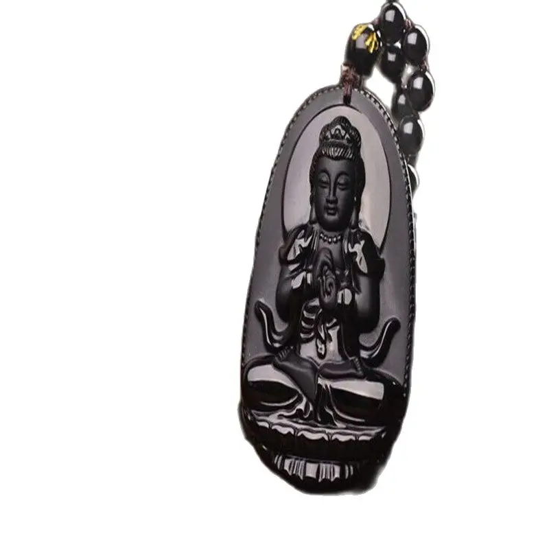 

China Genuine Natural Obsidian Big Day If Buddha Pendants